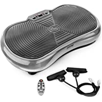FITFIU Fitness PV-100 Plataforma vibratoria oscilante color Gris con potencia de 400w y 9 programas- Incluye cuerdas…